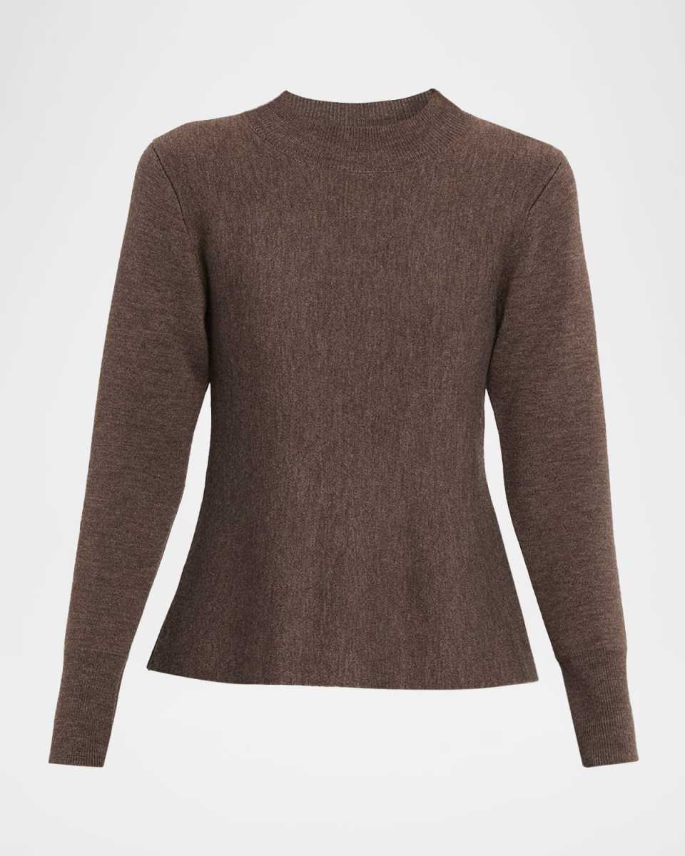 Knott Flare-Hem Melange Knit Sweater